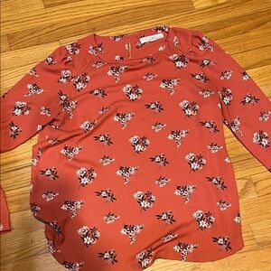 LOFT Coral Floral Blouse wb